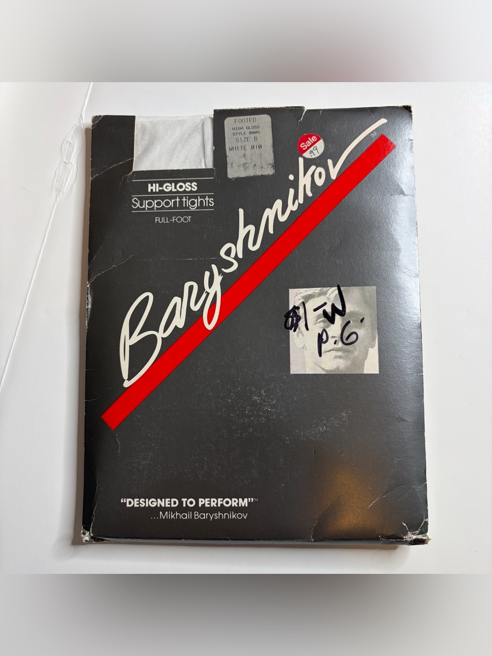 Vintage 80s Baryshnikov Hi-Gloss Support Tights White Size B Style 8005 NIP NOS